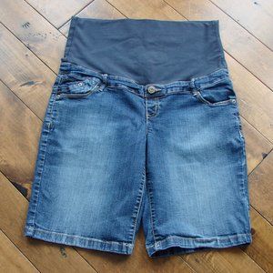 Thyme Maternity Denim Jean Shorts Stretch Band Waist Size Medium